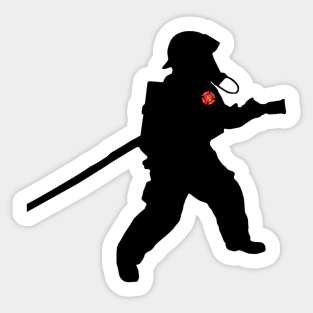 Firefighter Fire Rescue Silhouette Fire Hero Thin Red Line Sticker